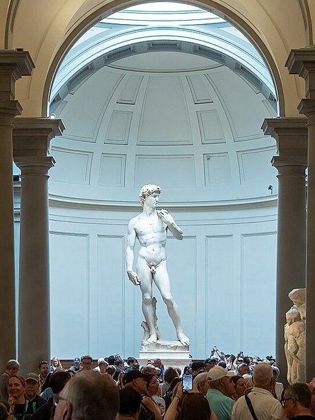 Michelangelo's David in the Tribune of the Galleria dell'Accademia