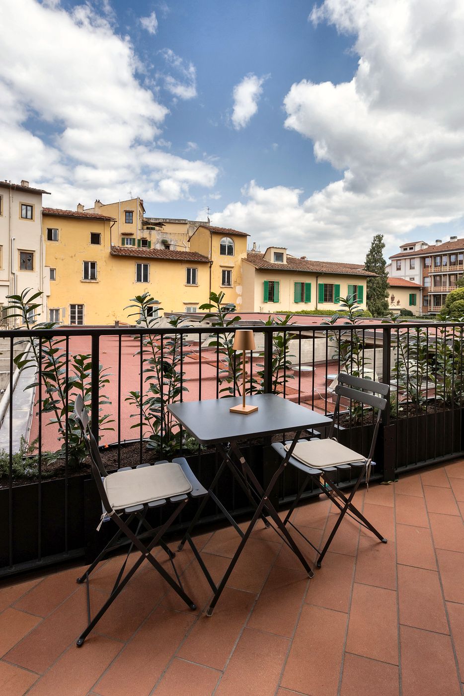 Terrace view over ochre façades